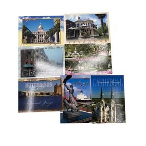 Savannah Georgia GA Vintage Postcards LOT of 7 City Hall, Hutchinson Island